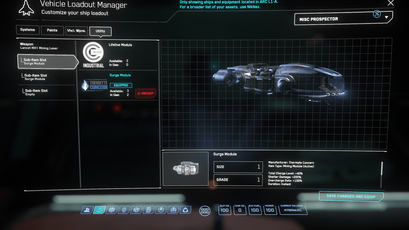 Quantanium Mining using a Prospector Noob Citizen